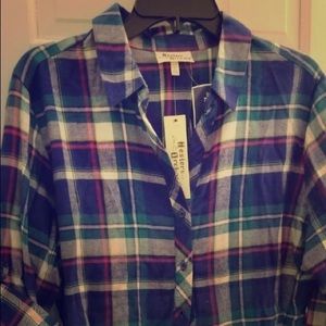 Blue Plaid Shirt Size Large
